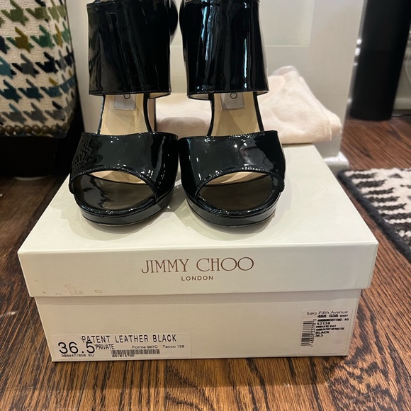 Jimmy Choo Black Patent Private Shoe - Picture 7 of 15